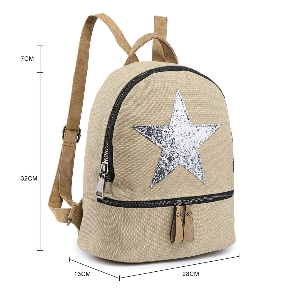 Dark Grey Rucksack/Backpack with Silver Star