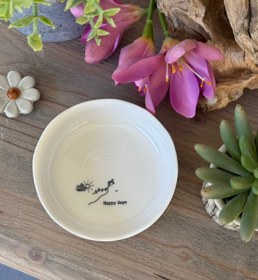 Porcelain Jewellery Dish - Happy Days