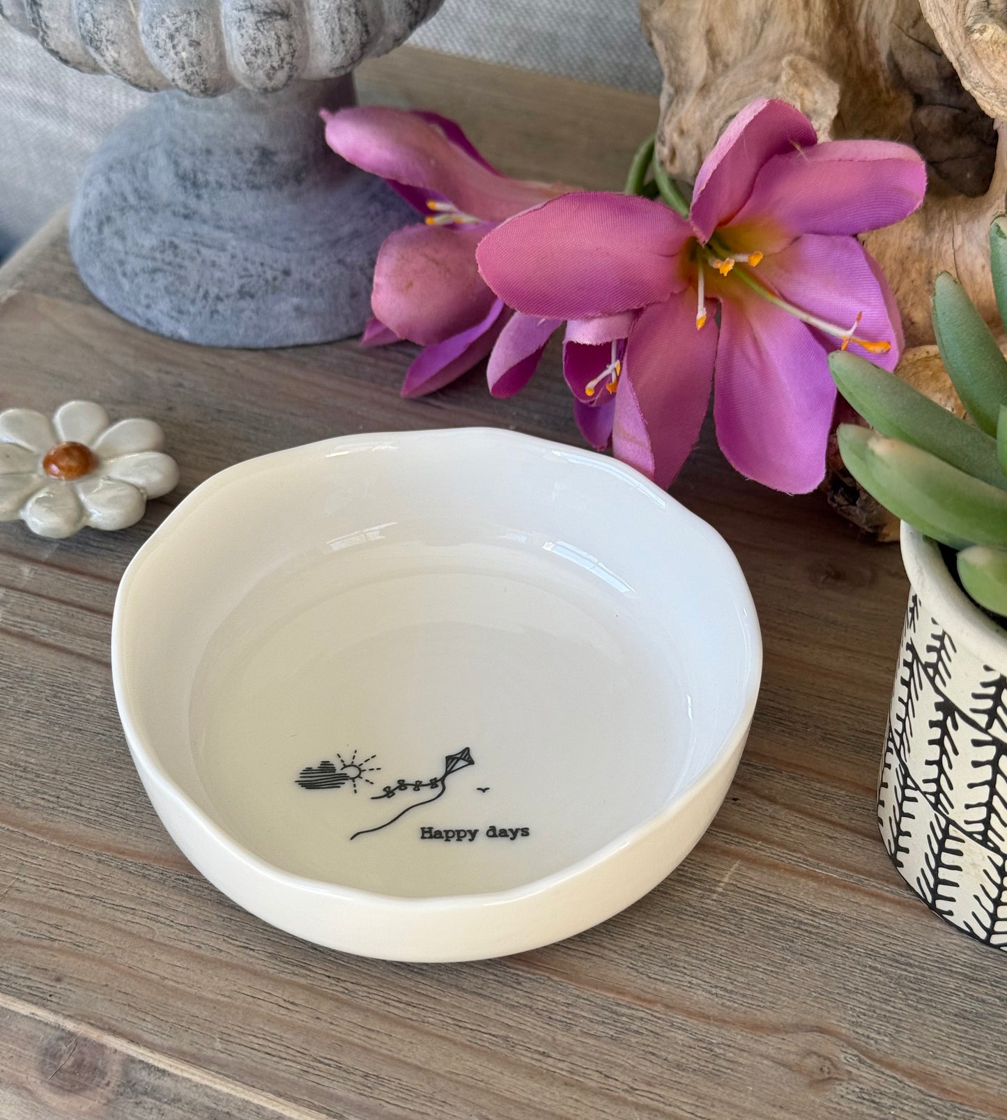 Porcelain Jewellery Dish - Happy Days