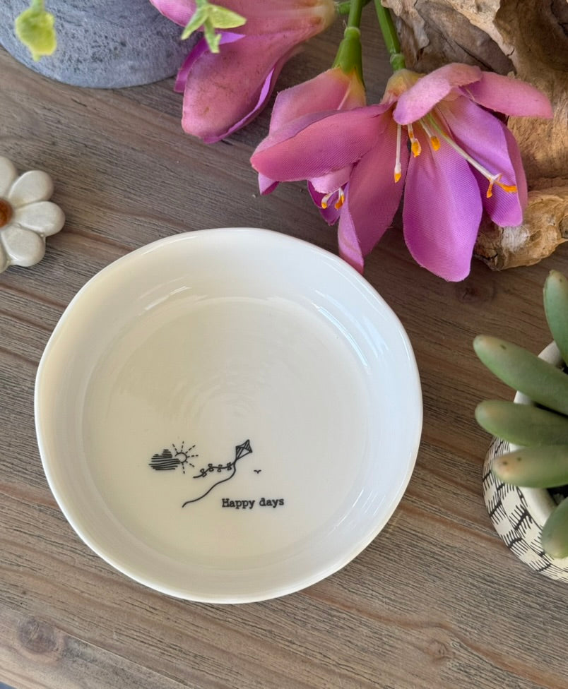 Porcelain Jewellery Dish - Happy Days