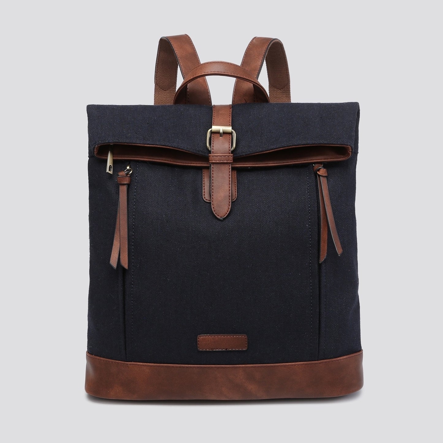 Navy Herringbone Rucksack/Backpack
