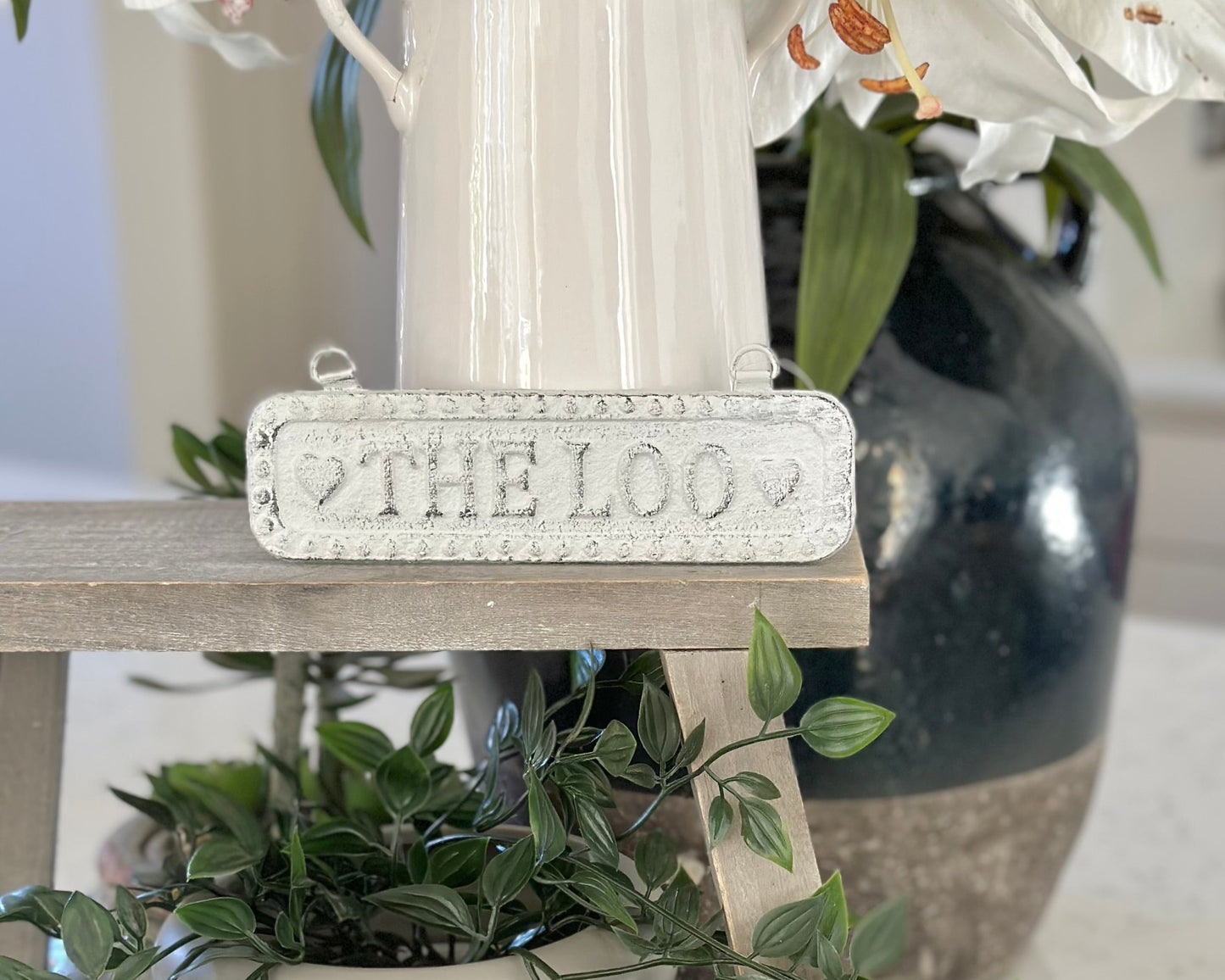 Cast Iron White Sign - The Loo, Bathroom