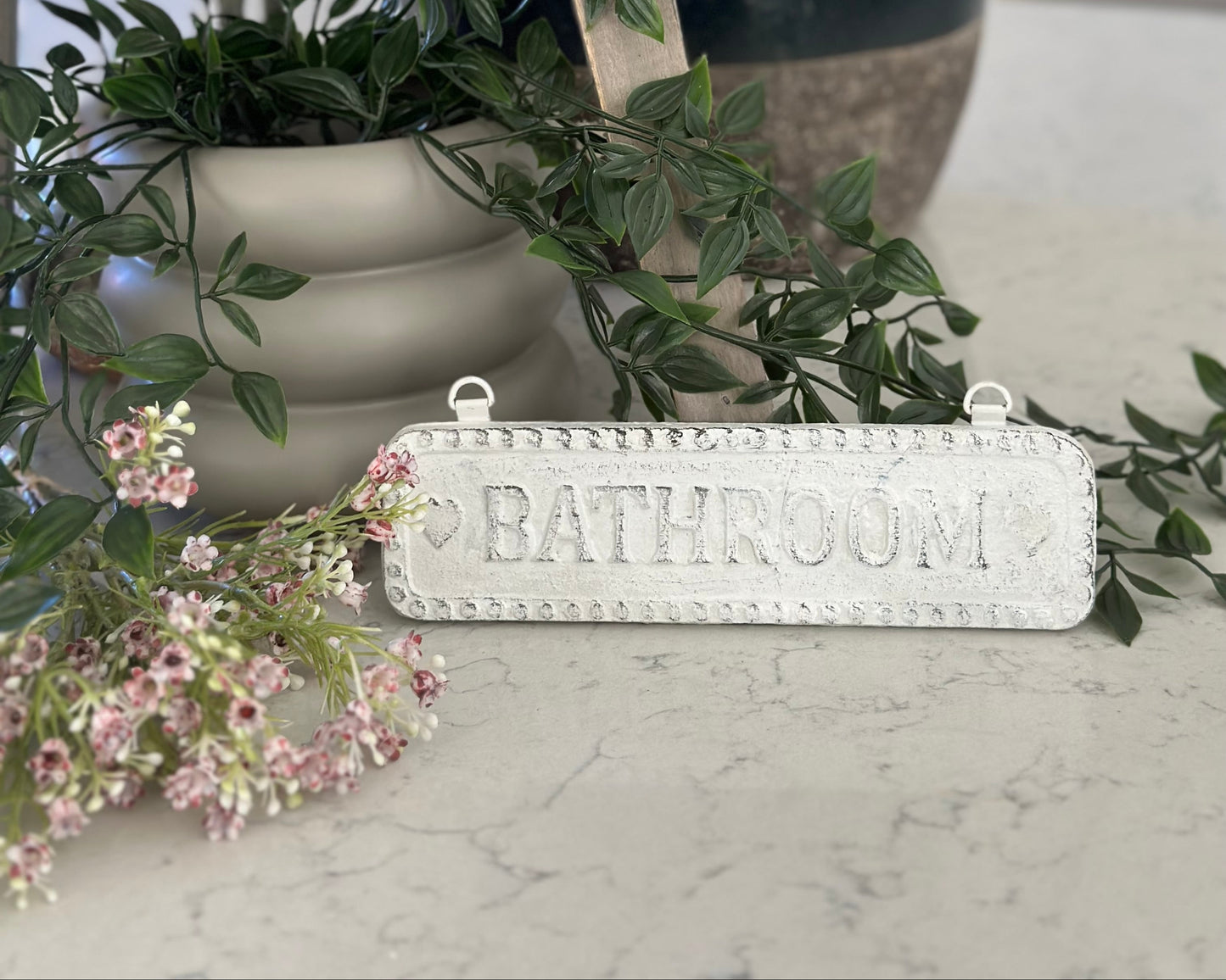 Cast Iron White Sign - The Loo, Bathroom
