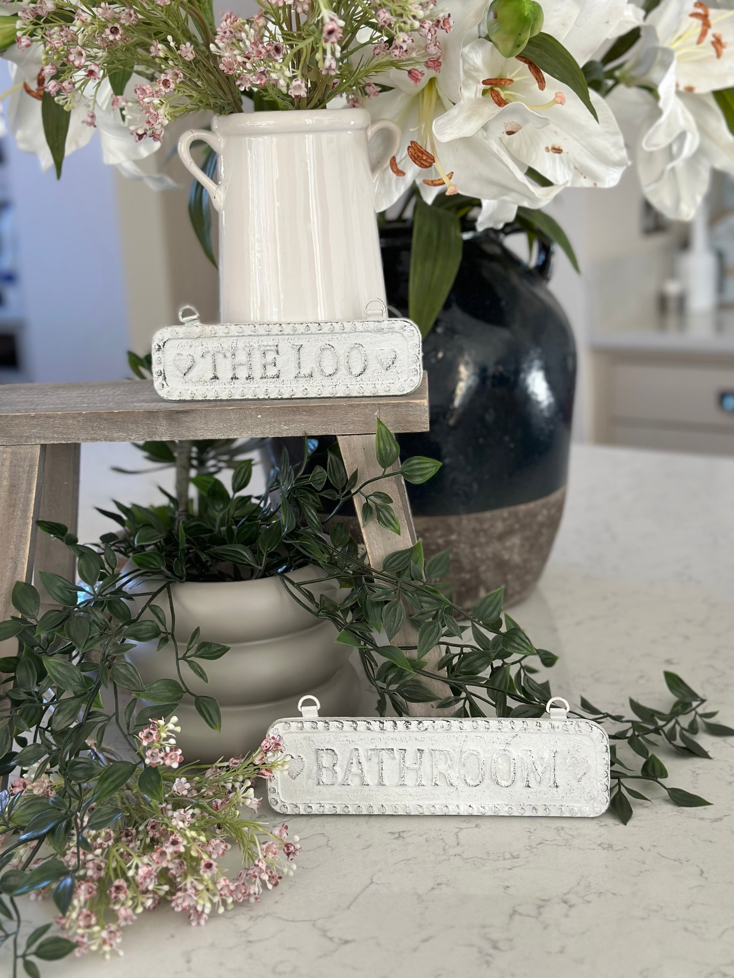 Cast Iron White Sign - The Loo, Bathroom