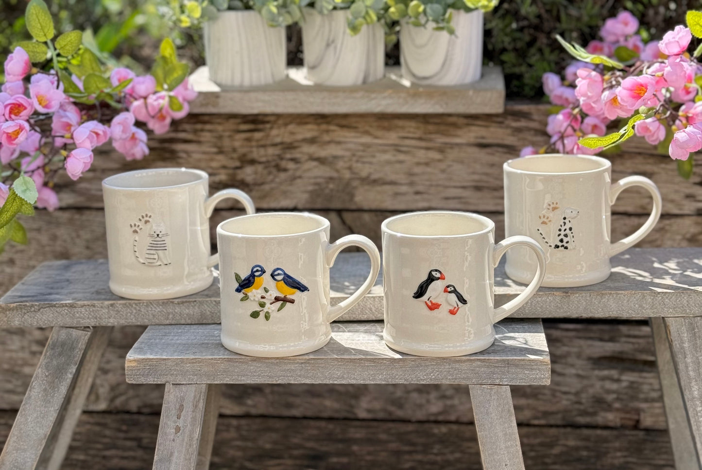 Embossed Animal Stoneware Mugs - Available in 4 designss