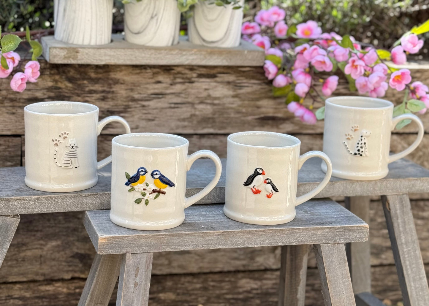 Embossed Animal Stoneware Mugs - Available in 4 designss