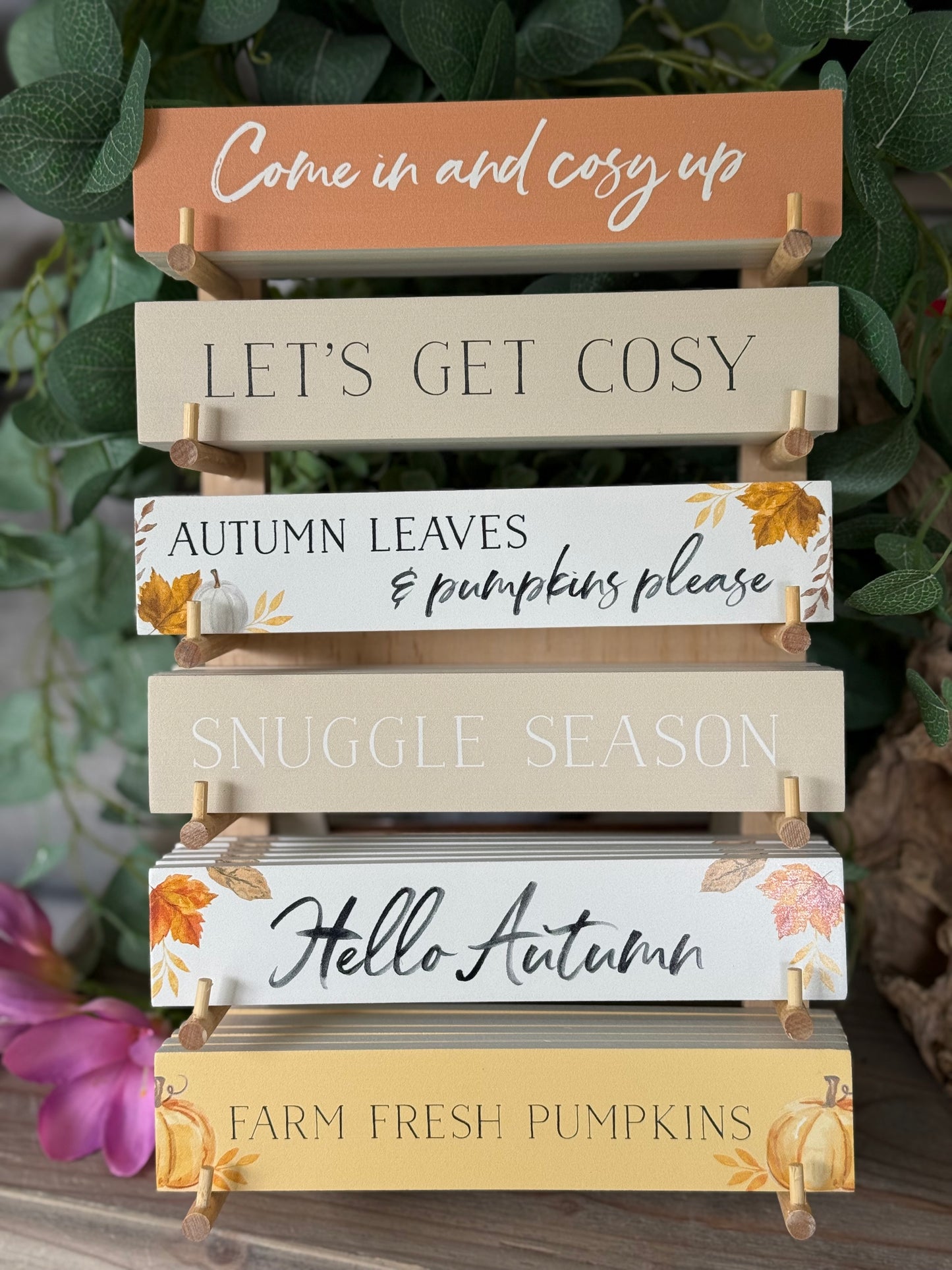 Wooden Autumn Fun Message Plaque/Sign