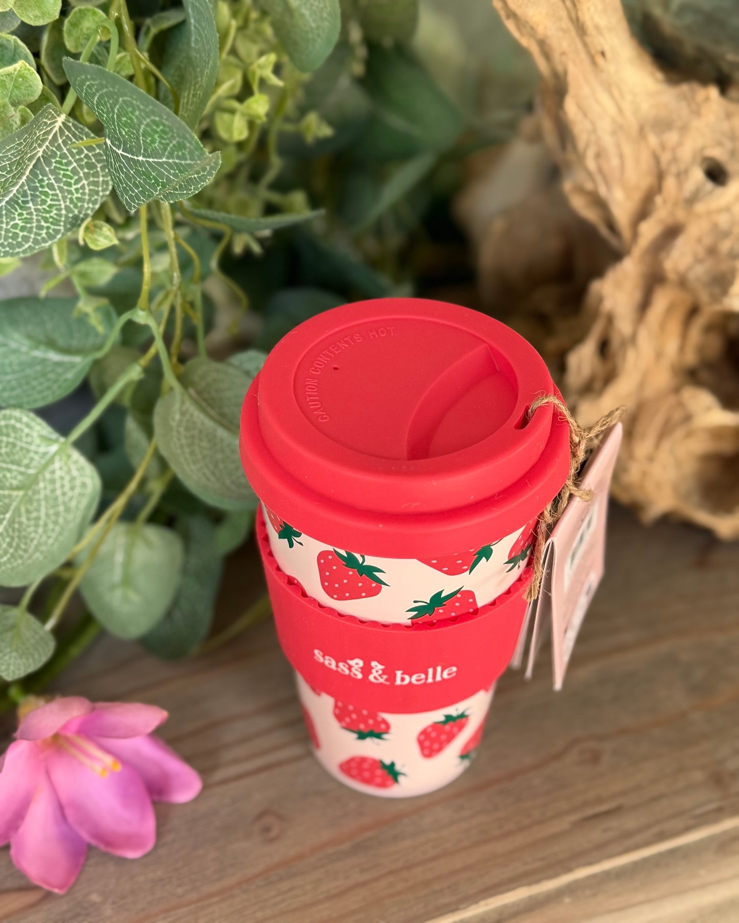 Travel Cup - Strawberry Pattern