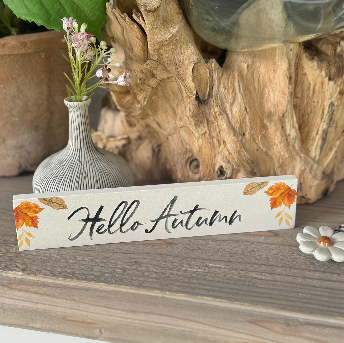 Wooden Autumn Fun Message Plaque/Sign