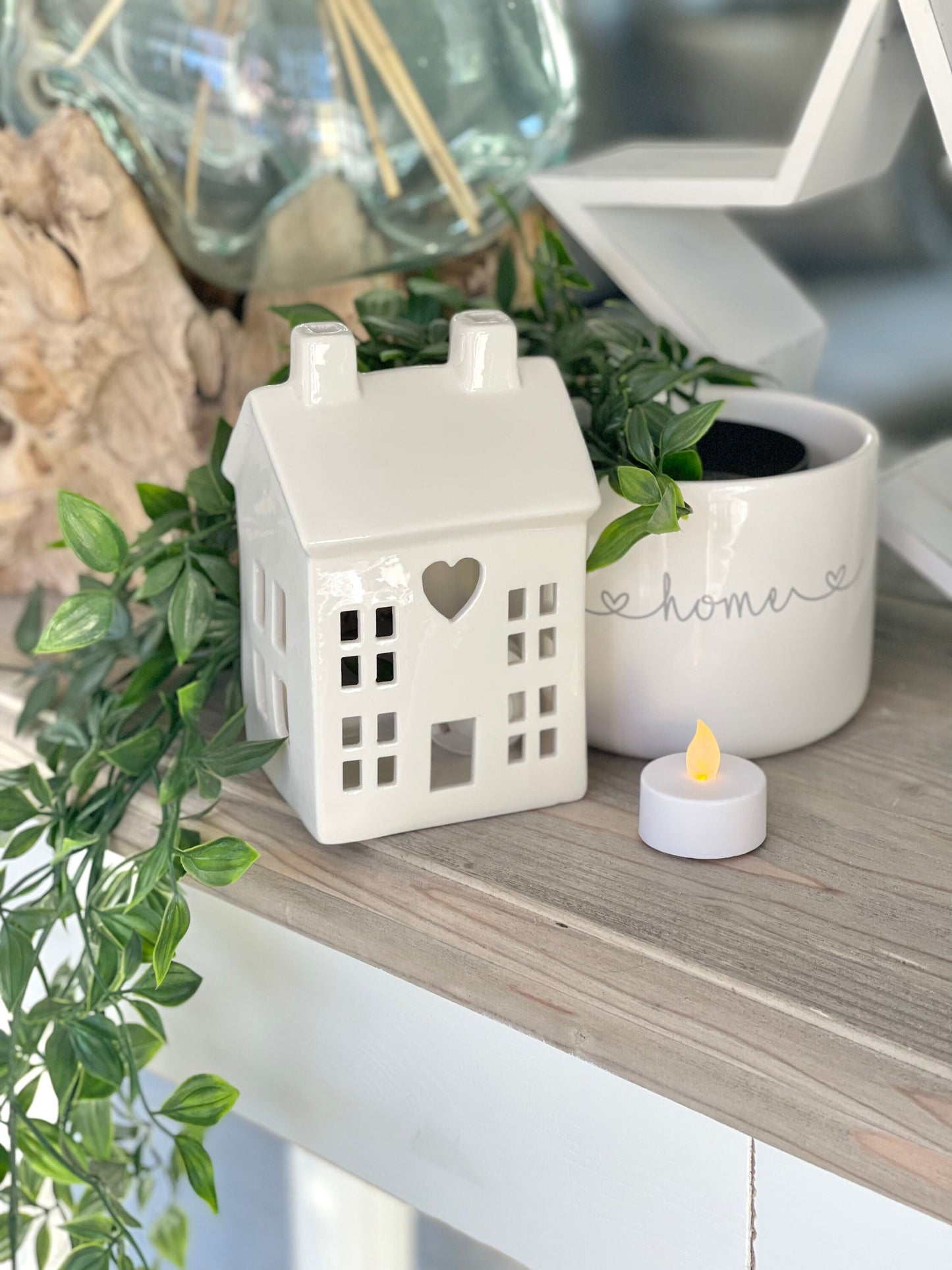 Medium Ceramic LED Heart House - 2 Colours Available