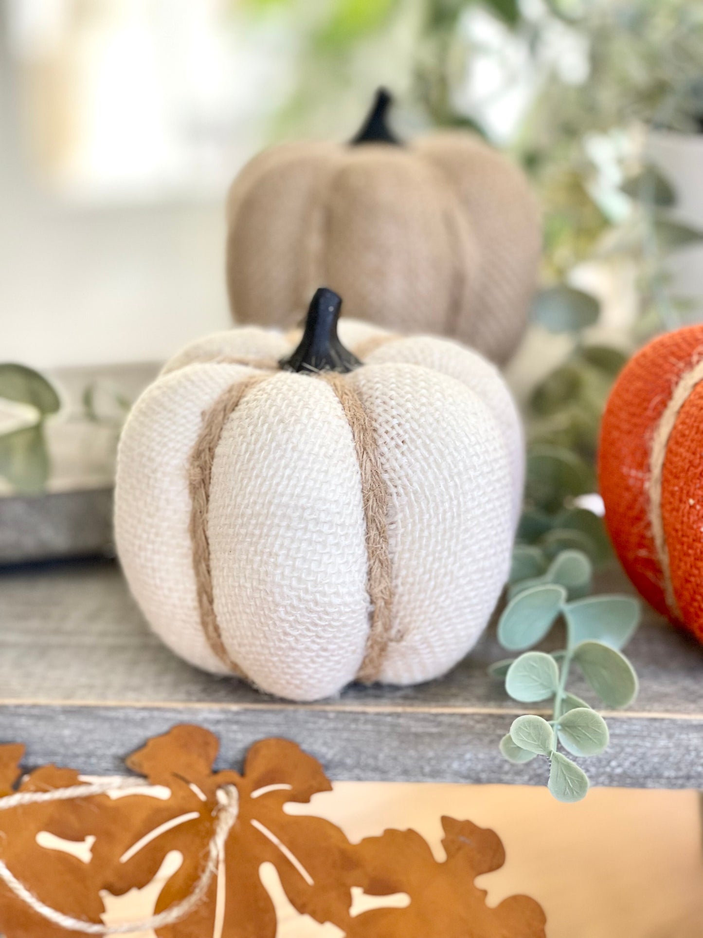 Hessian Pumpkins - Choice of 3 Colours
