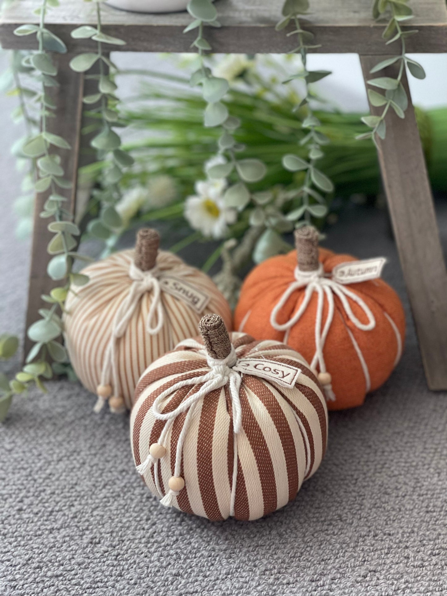 Fabric Pumpkins - Choice of 3 Colours