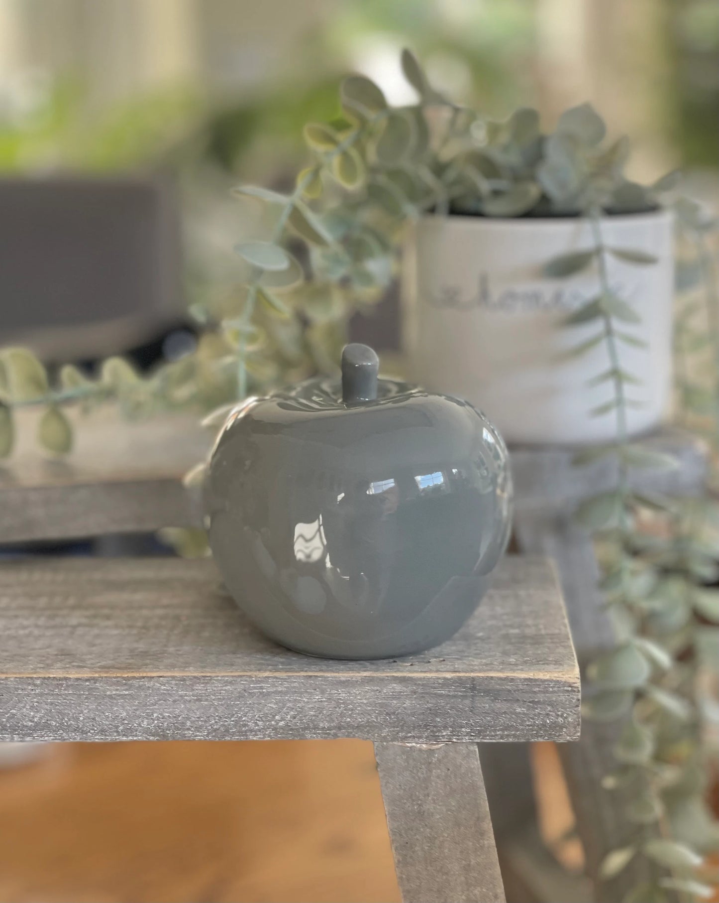 Grey Glazed Apple and Pear Ornament