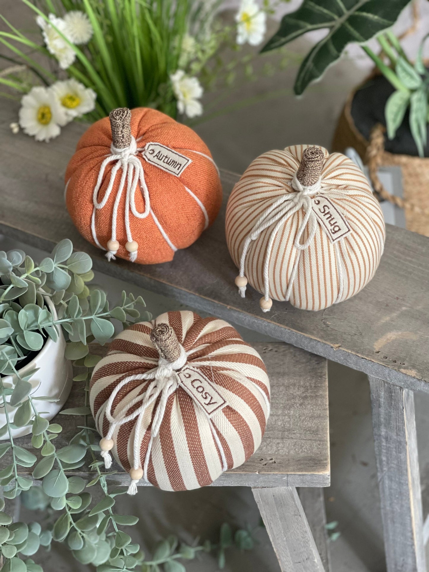 Fabric Pumpkins - Choice of 3 Colours