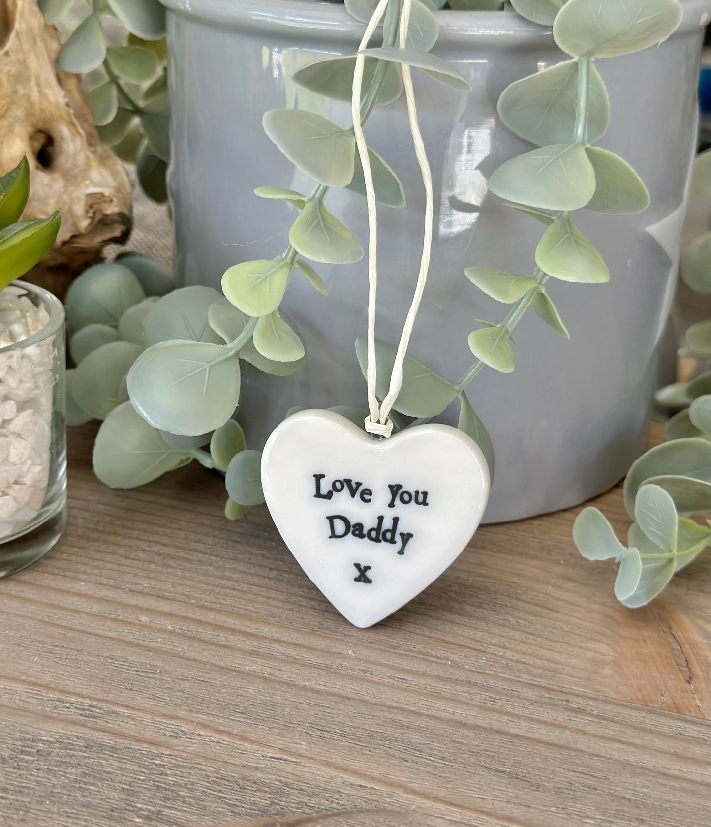 East Of India 'Love You Daddy’ Porcelain Heart with Gift Box
