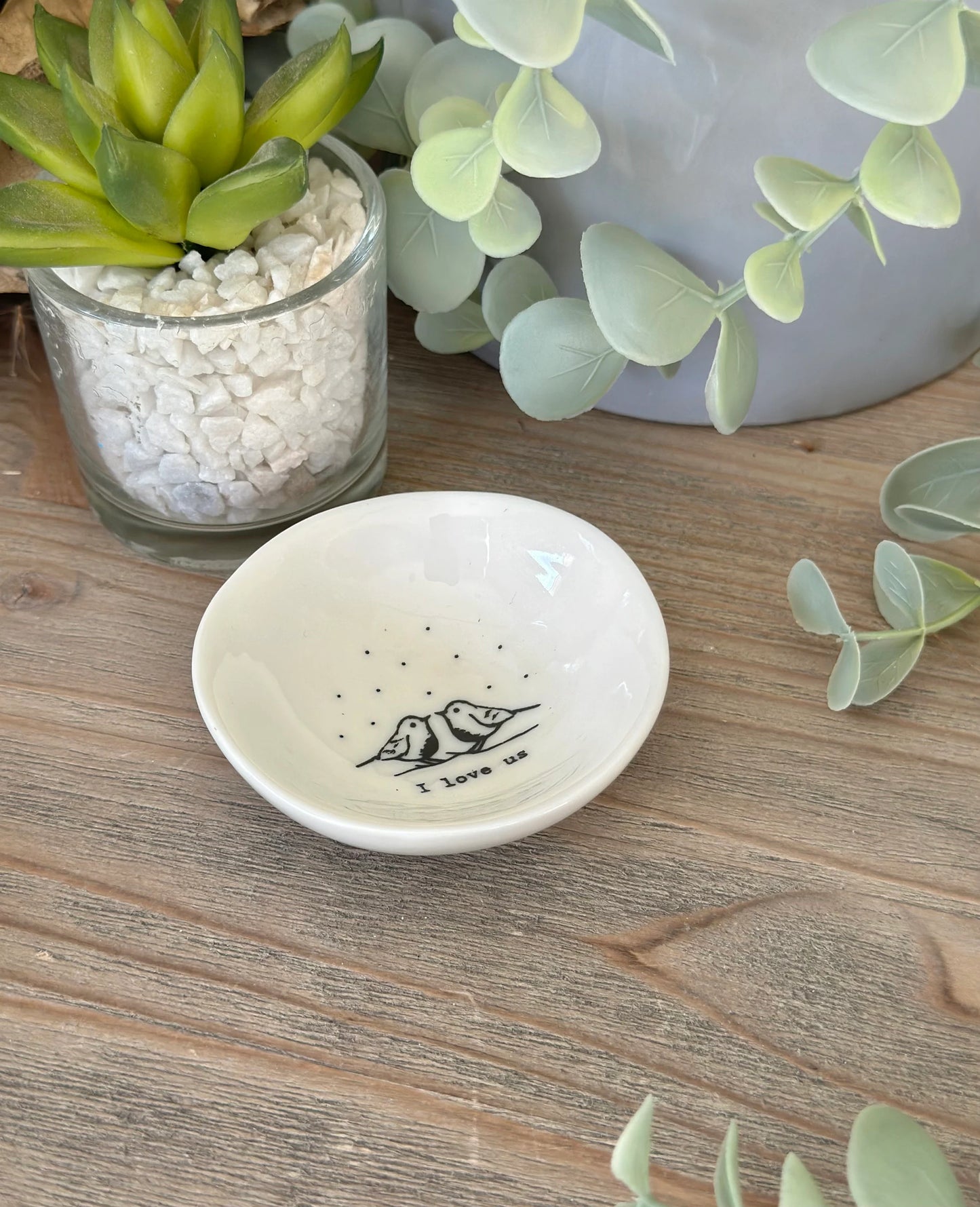 I Love Us Small Porcelain Wobbly Bowl