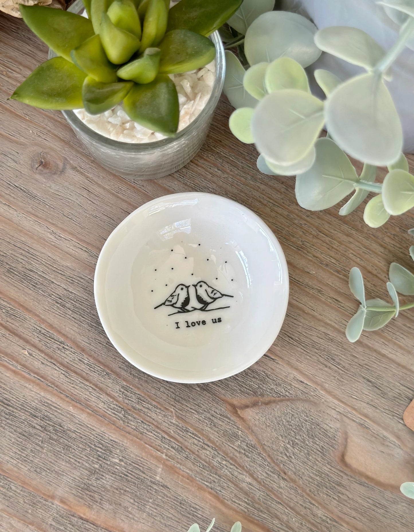 I Love Us Small Porcelain Wobbly Bowl