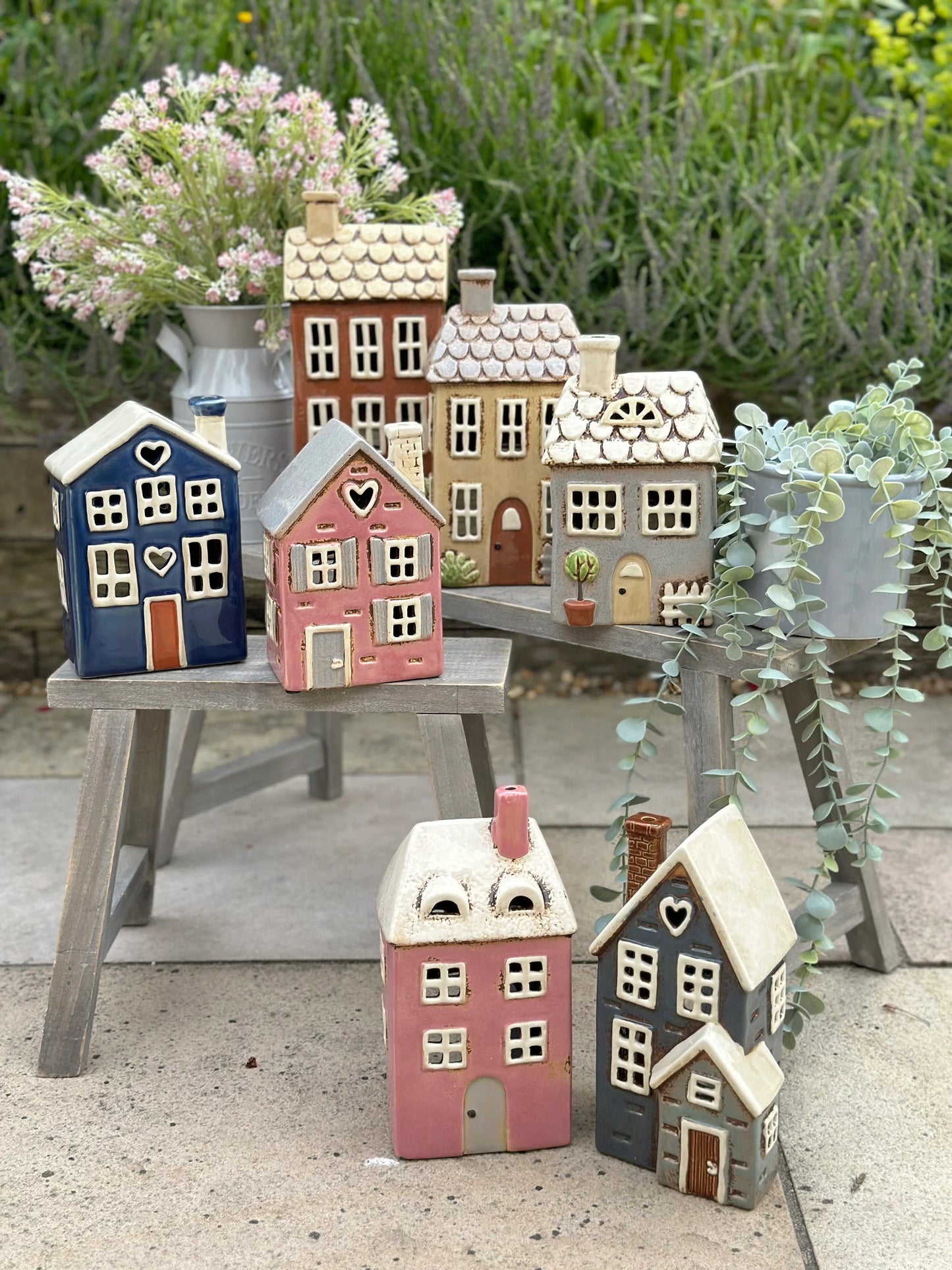 Brown Village Garden House Candle Holder