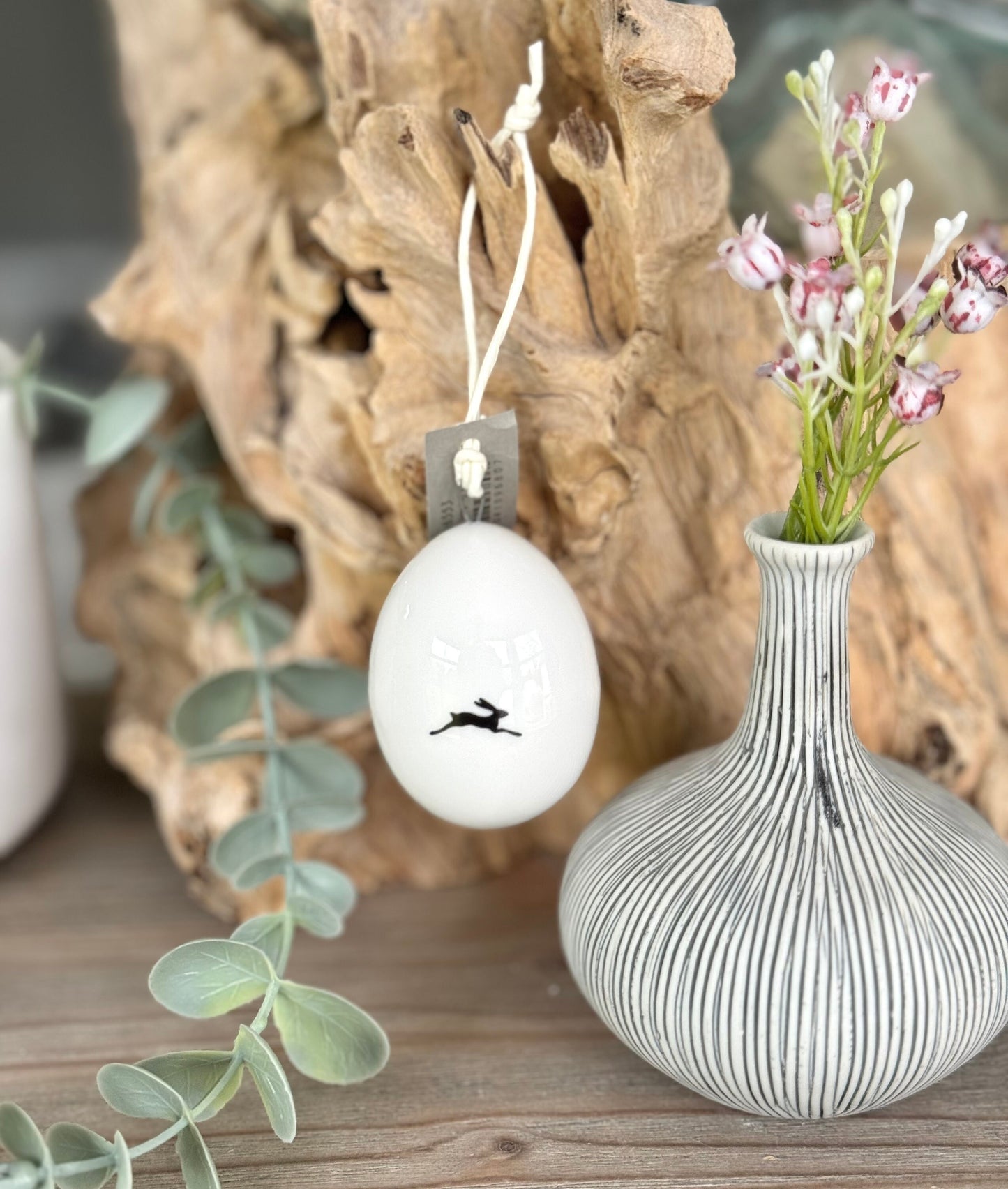 Hanging White Porcelain Easter Eggs - 3 Designs