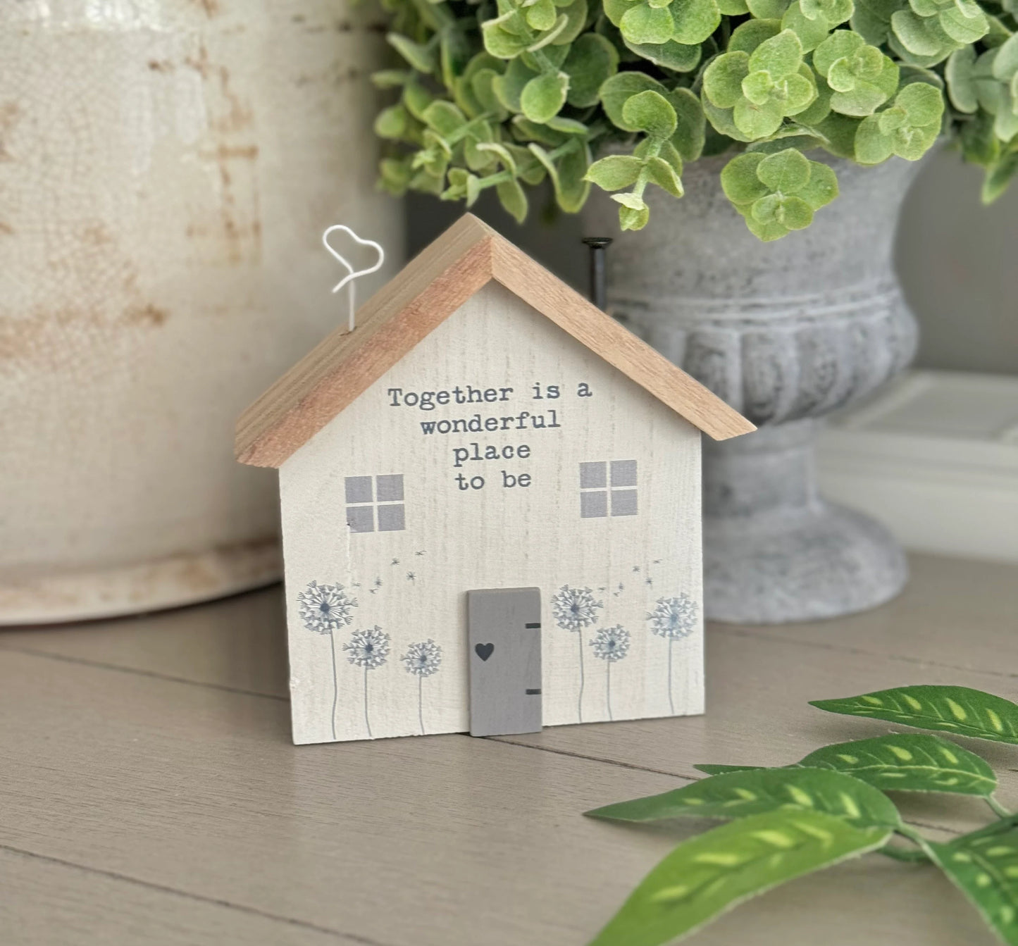 Wooden House Block "Together Is a Wonderful Place To Be"