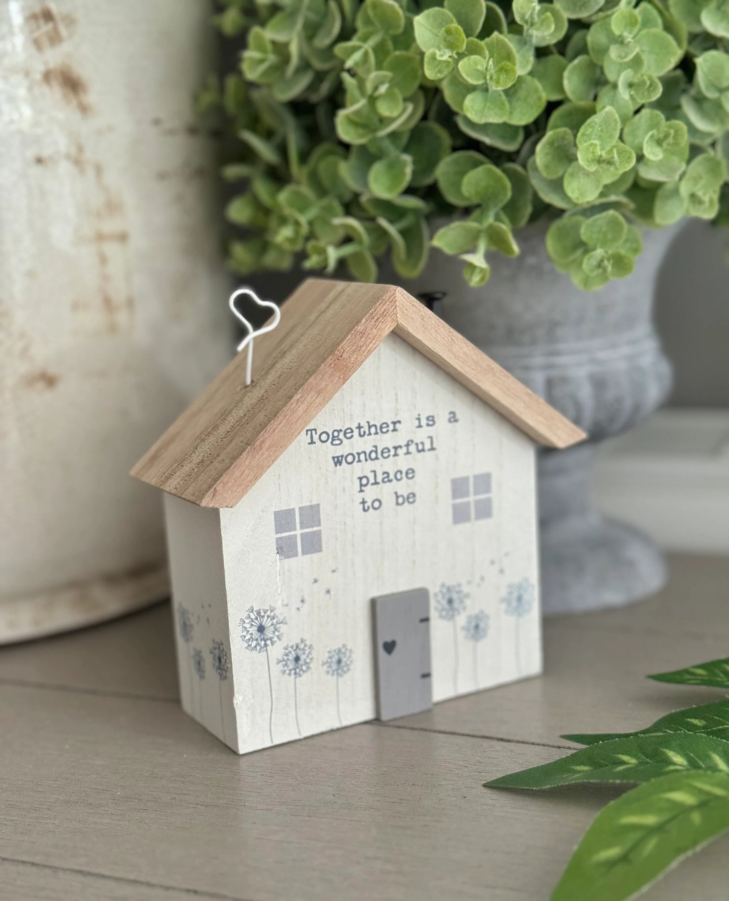 Wooden House Block "Together Is a Wonderful Place To Be"