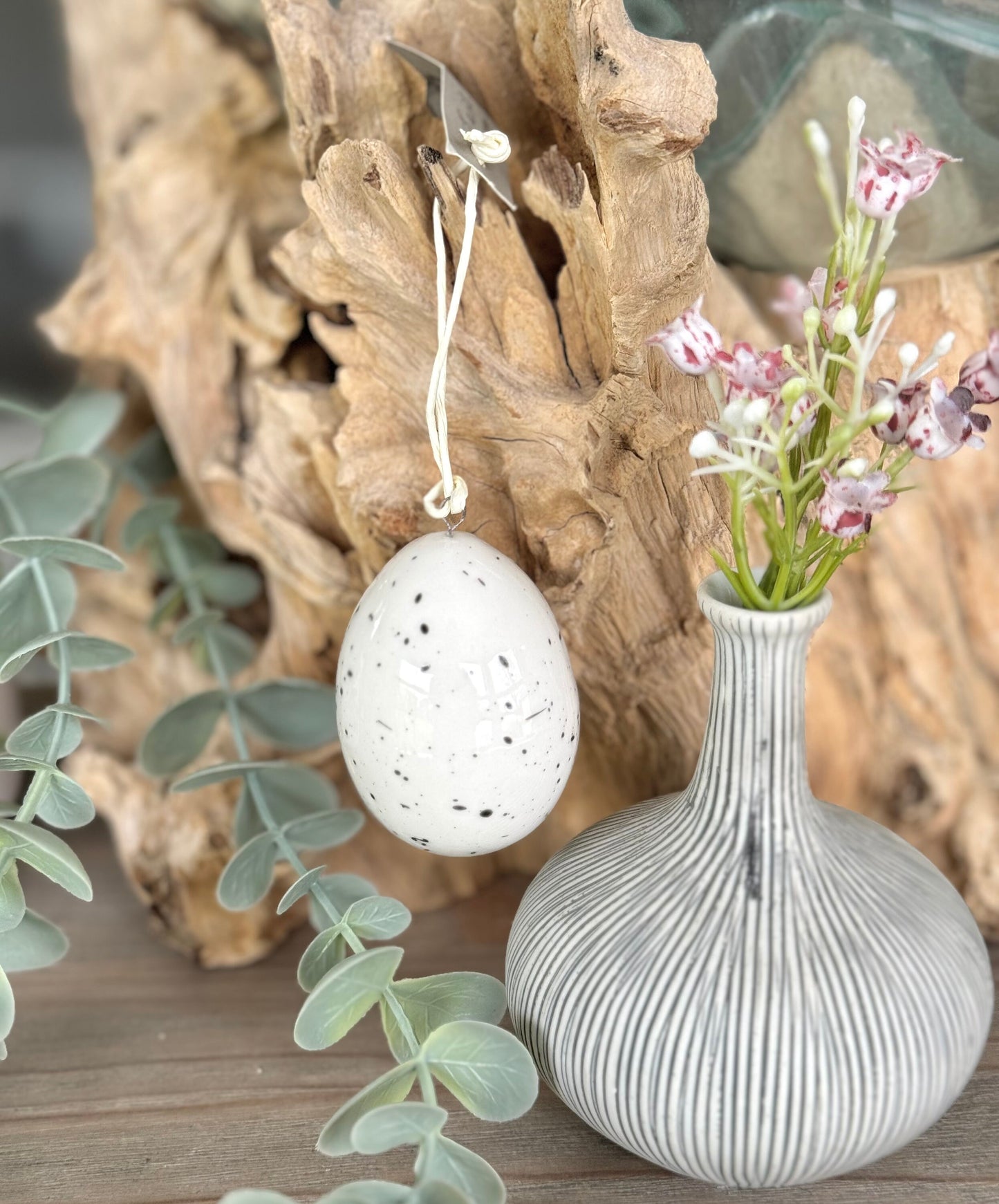 Hanging White Porcelain Easter Eggs - 3 Designs