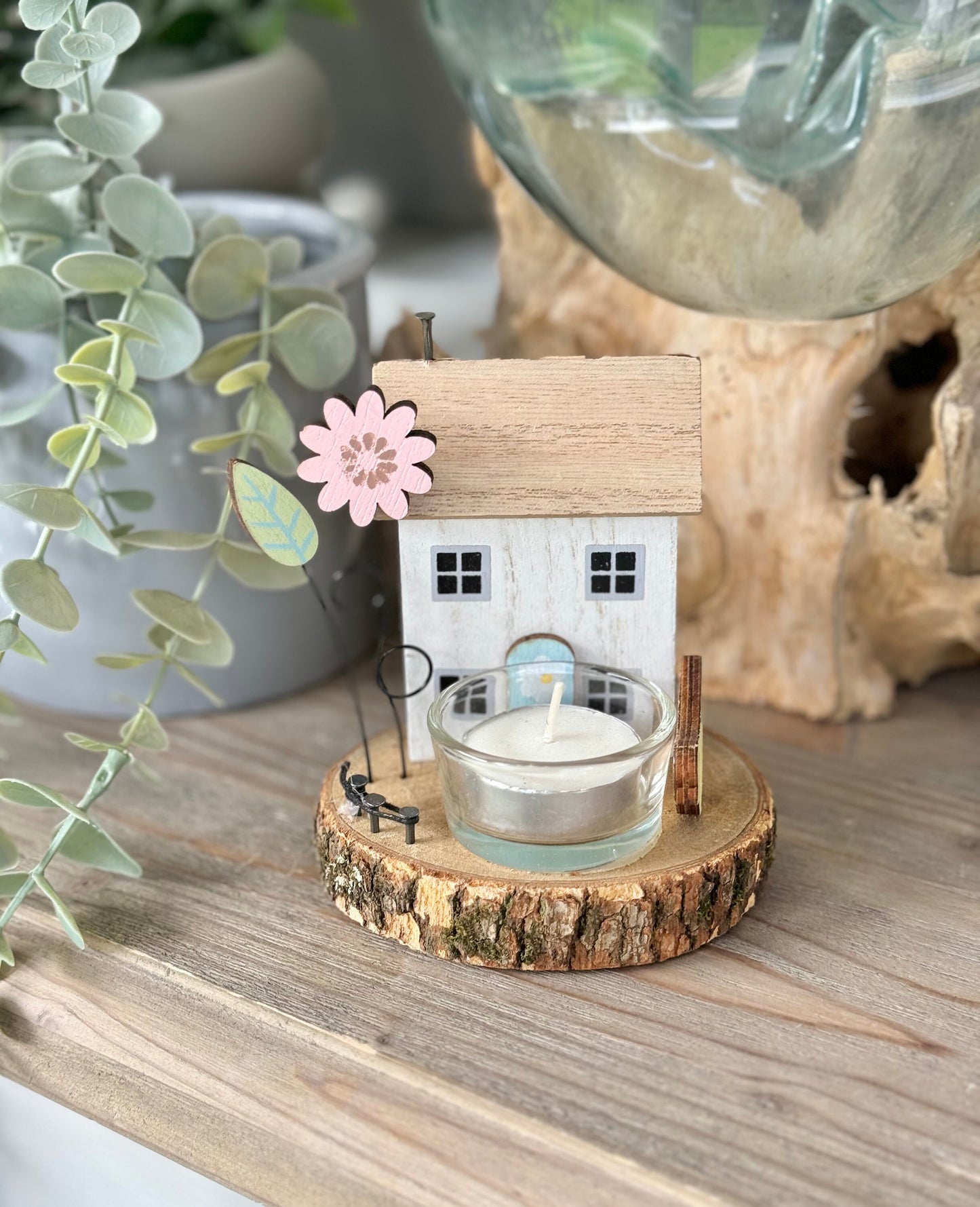 Wooden Tea Light House - Available in 2 colour Options