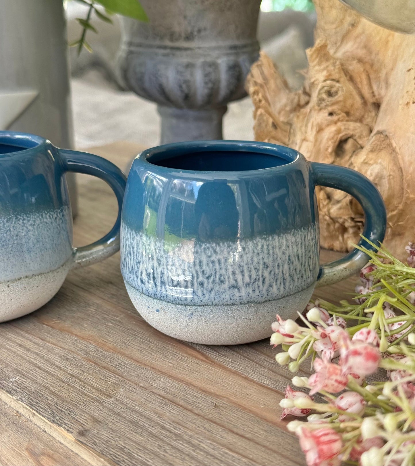 Mojave Glaze Espresso Blue Mug - Set Of 2
