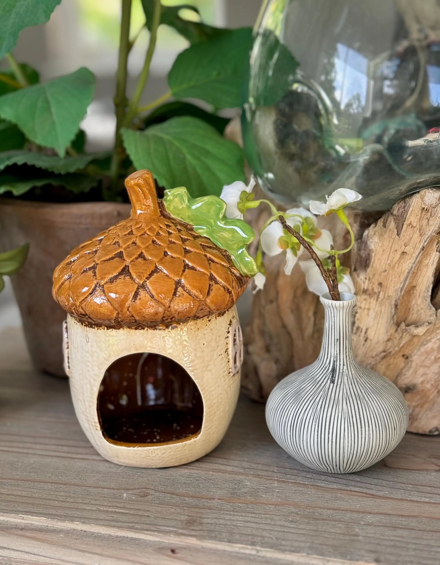 Ceramic Acorn House Tealight