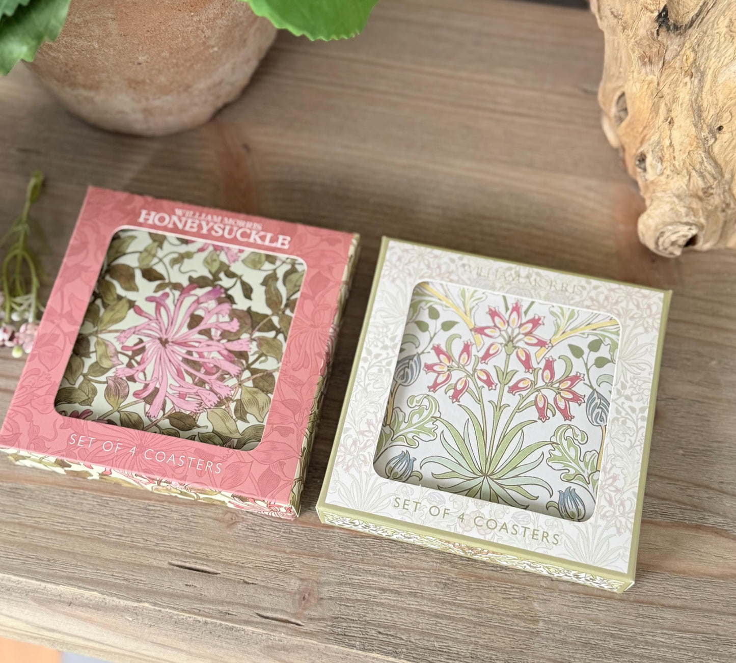 William Morris Boxed Honeysuckle Coasters - Set of 4