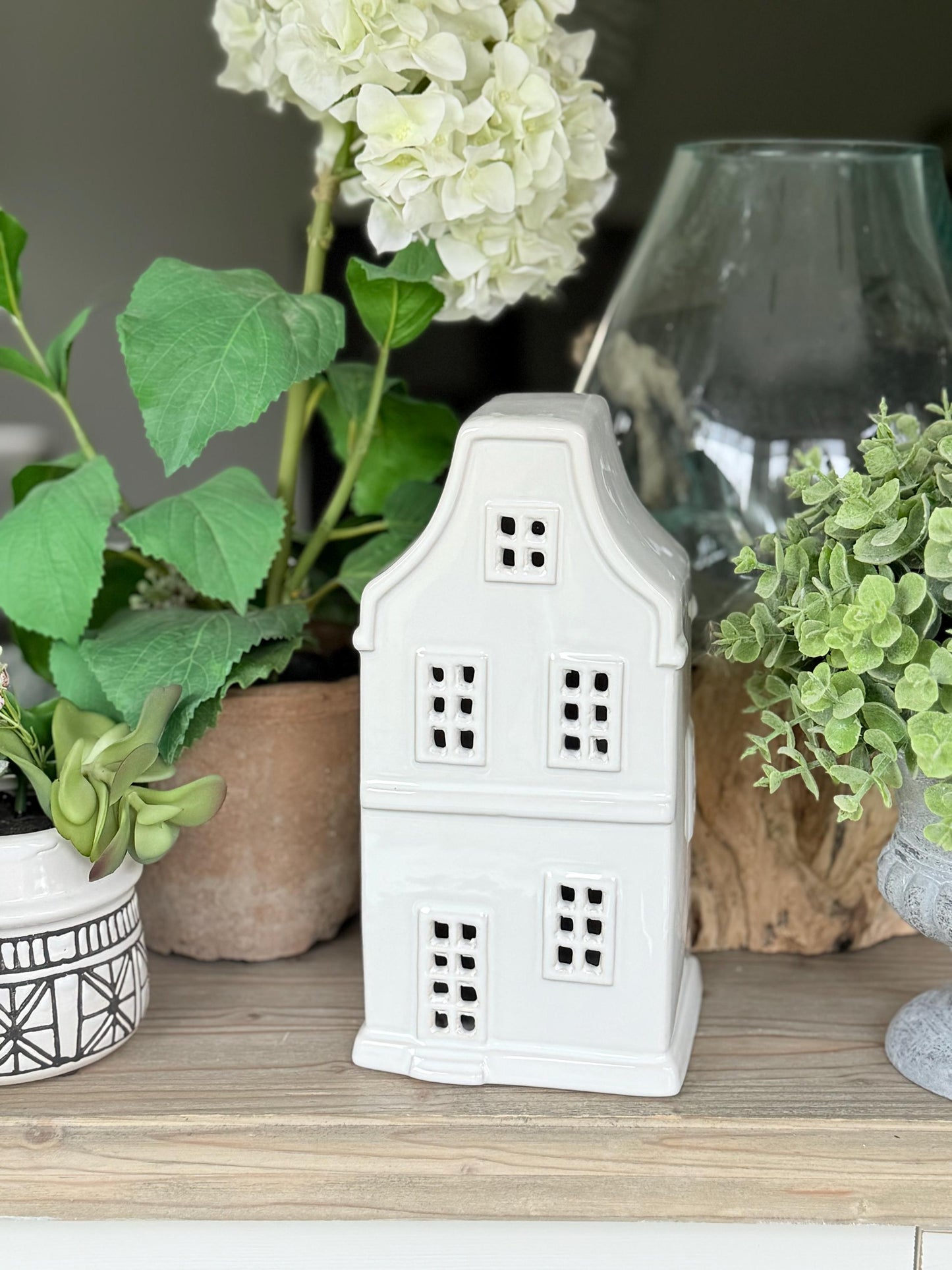 Tall White LED House