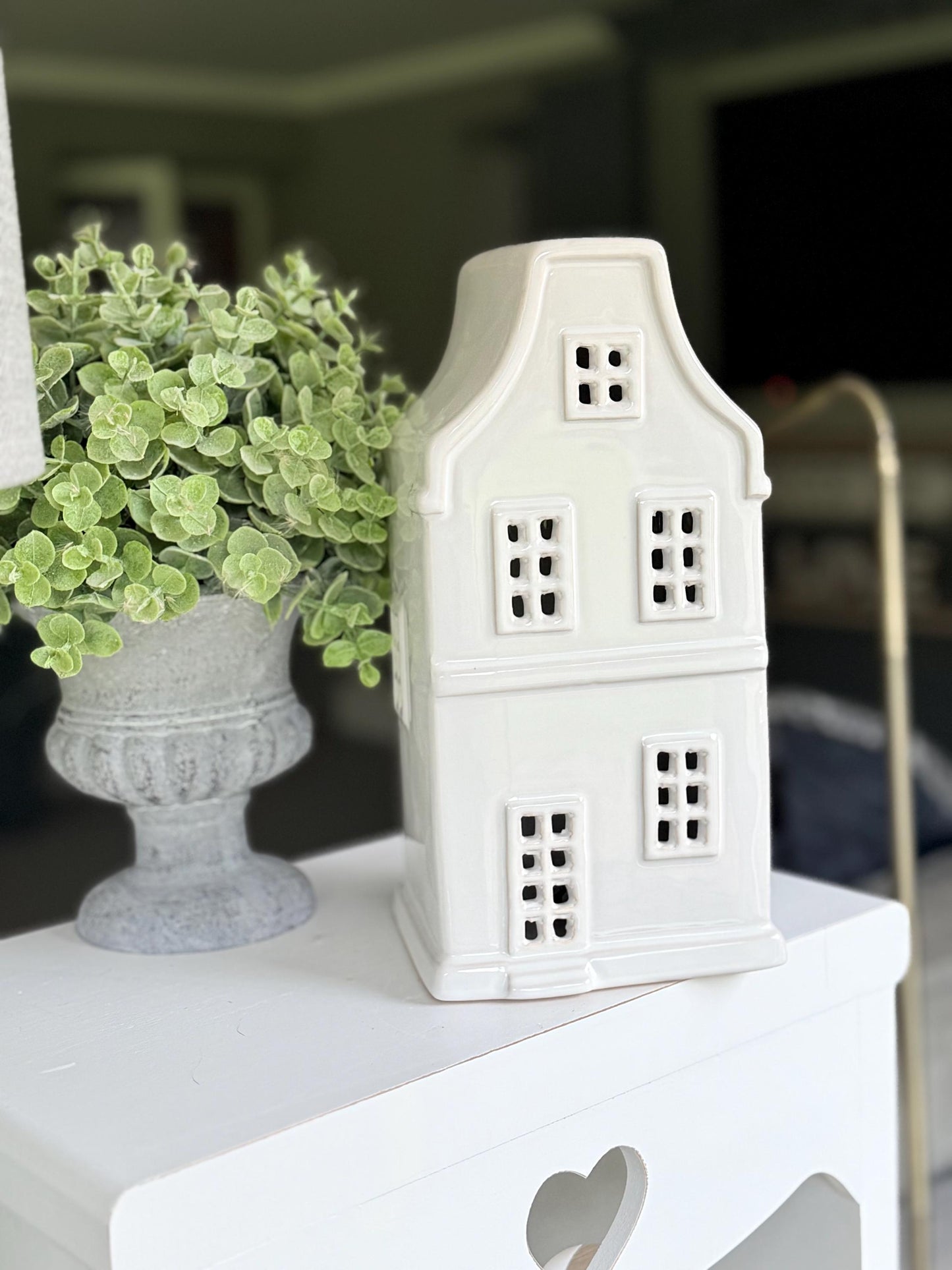 Tall White LED House