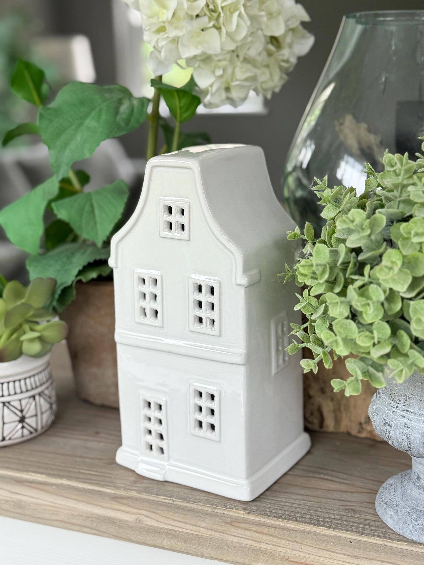 Tall White LED House