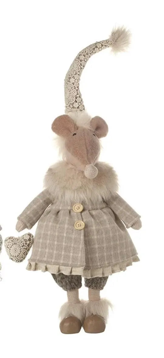 Super Soft Mr and Mrs Mouse with Fur Coats. Available as a couple or individually