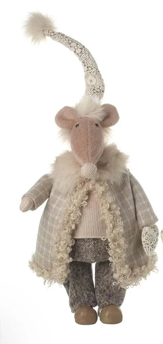 Super Soft Mr and Mrs Mouse with Fur Coats. Available as a couple or individually