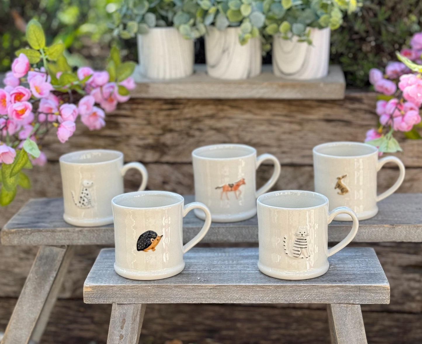 Gisela Graham Embossed Mini Mugs