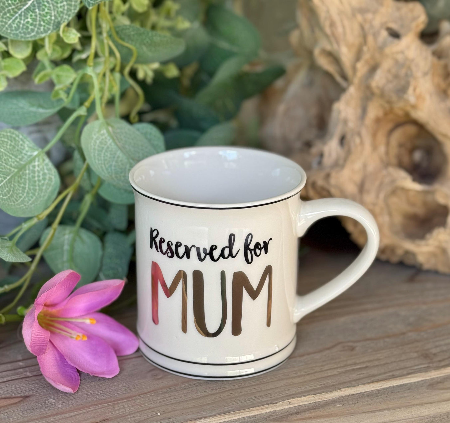 Sass and Belle White Mum / Dad Porcelain Mugs.
