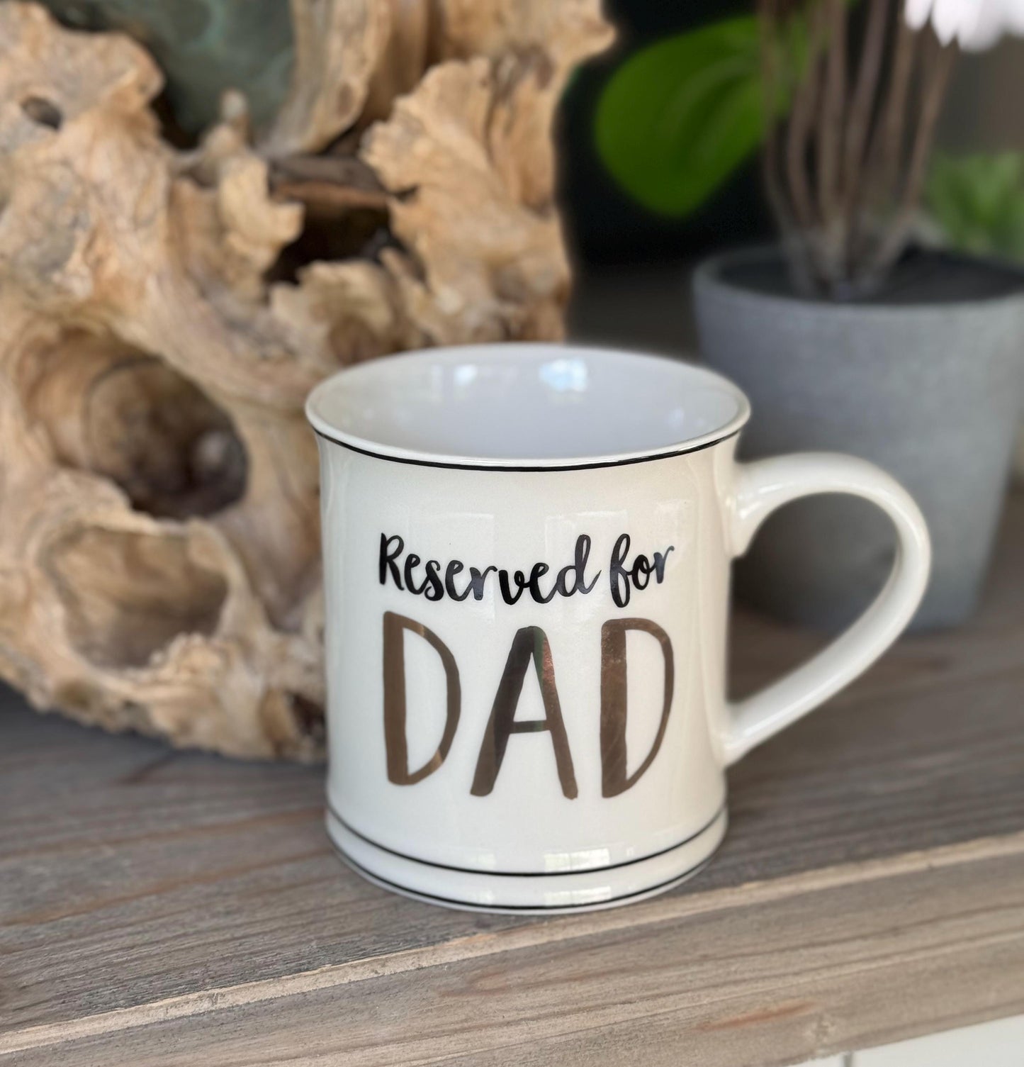 Sass and Belle White Mum / Dad Porcelain Mugs.