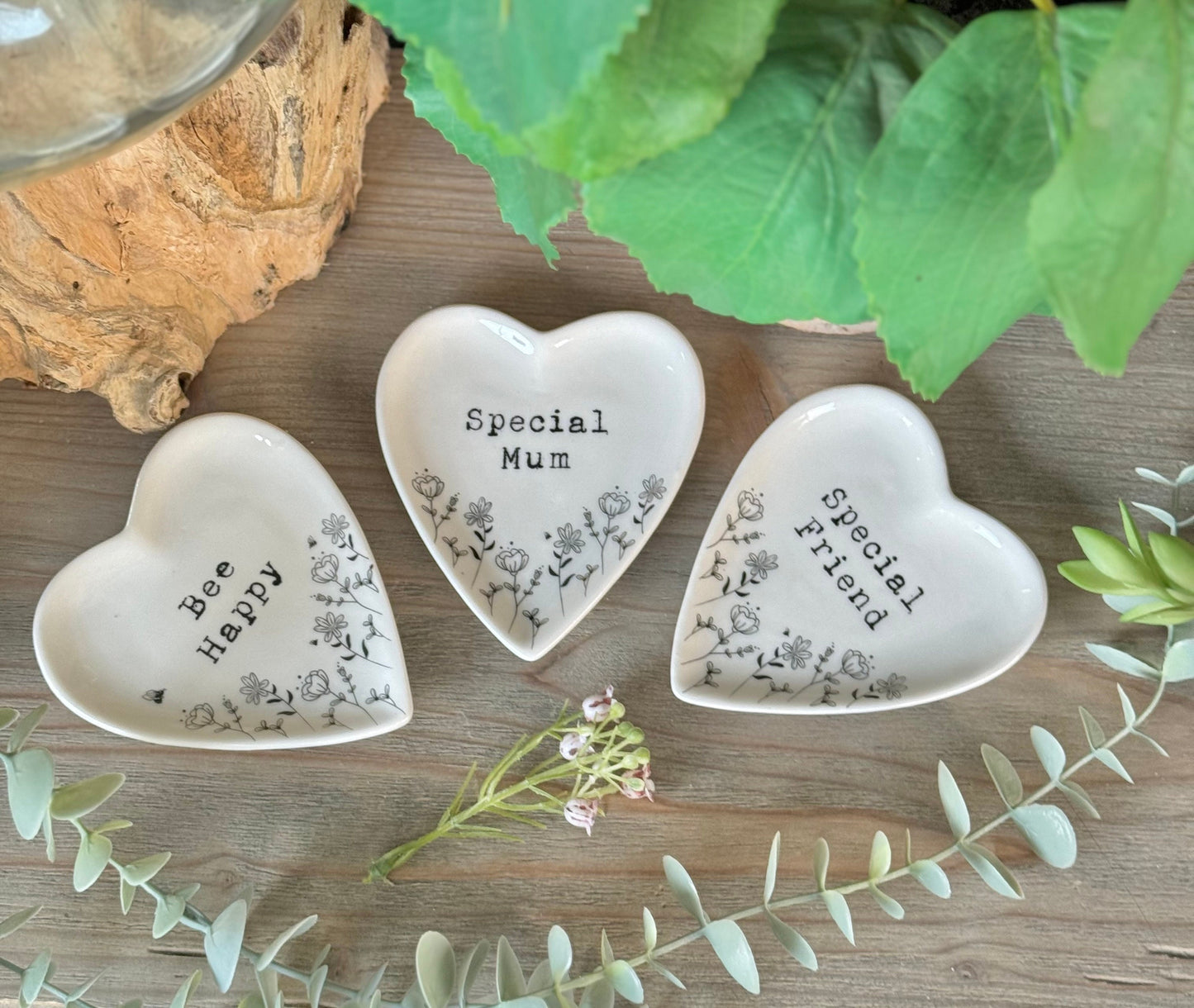 White Trinket Floral Dish - Special Friend