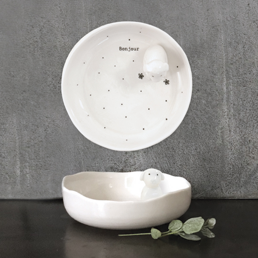 East of India 'Bonjour’ Boxed Jewellery Dish