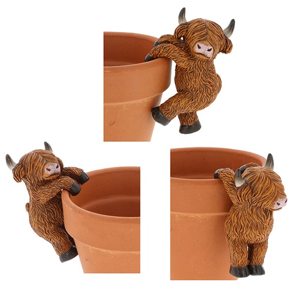 Sweet Highland Cow Pot Hanger - Facing Sideways
