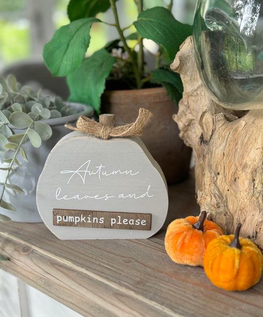 Autumn Leaves and Pumpkins Please Sign