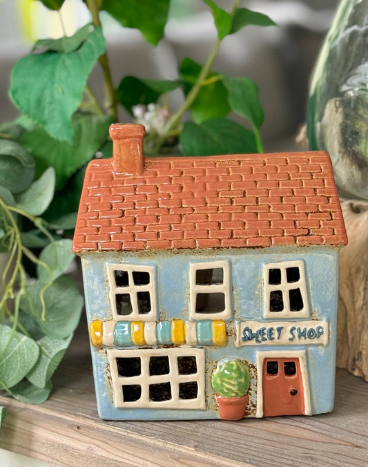Blue Sweet Shop Candle House