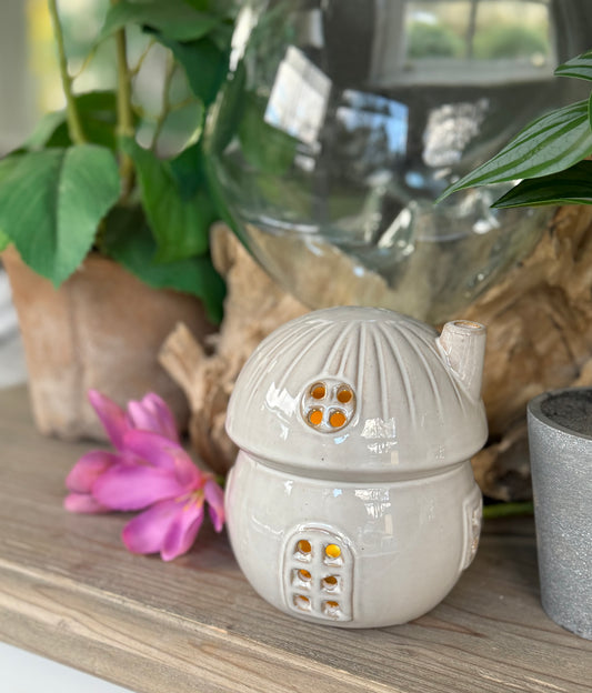 White Porcelain Mushroom LED House