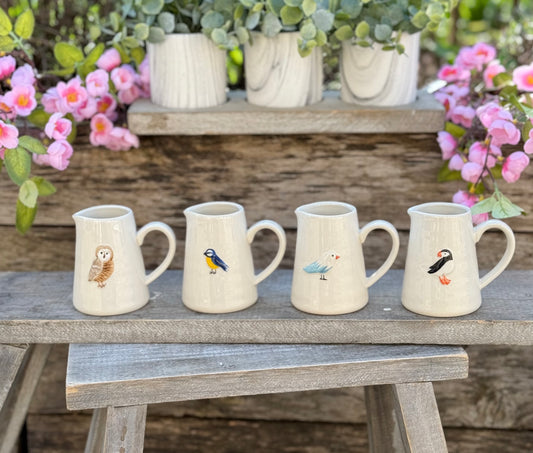 Gisela Graham Embossed Mini Mugs - Birds