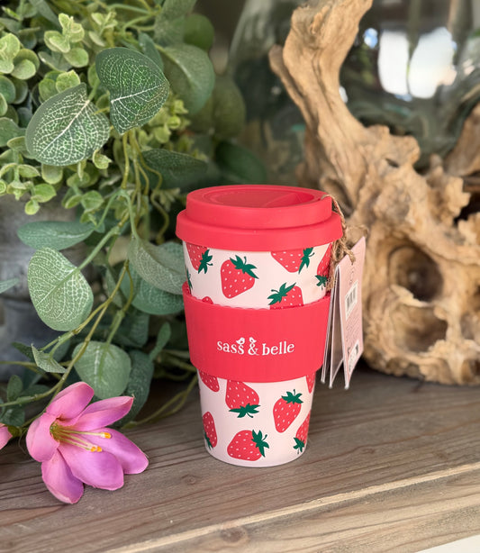 Travel Cup - Strawberry Pattern