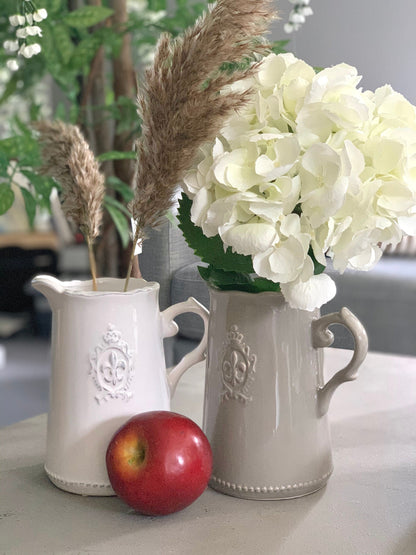 Fleur De Lis Jug, Grey or White
