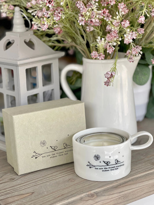 Handled "You are the friend" Candle Holder