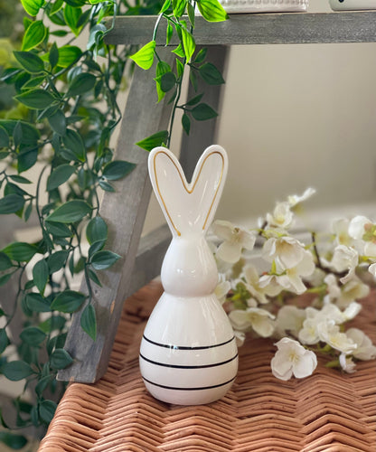Ceramic Black Striped Rabbit