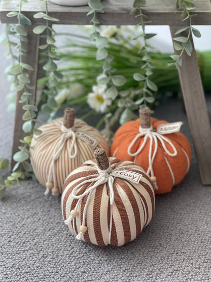 Fabric Pumpkins - Choice of 3 Colours